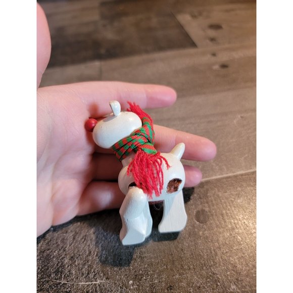 Wooden AS IS reindeer bell Rudolph xmas ornament - Picture 4 of 4